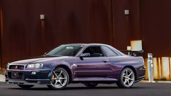Rare 1999 Nissan Skyline GT-R V-Spec in Midnight Purple with Low Mileage Heads to Auction